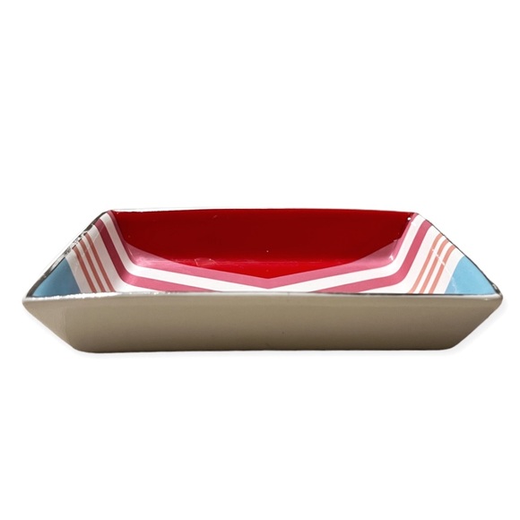 Adorable Preppy J. Crew Chevron Jewelry Trinket Catchall Tray - Picture 7 of 8